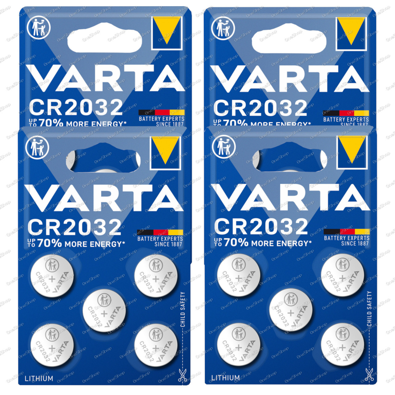 20x VARTA CR2032 DL2032 ECR2032 Lithium Knopfzellen ? 4x 5ks balení pro hodinky, Autoschlüssel & meh