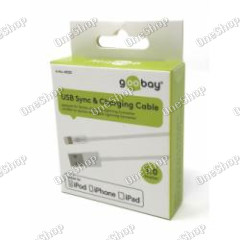 90° abgewinkeltes Lightning MFi / USB Sync- und kabel pro Apple iPhone/iPad bílá originál