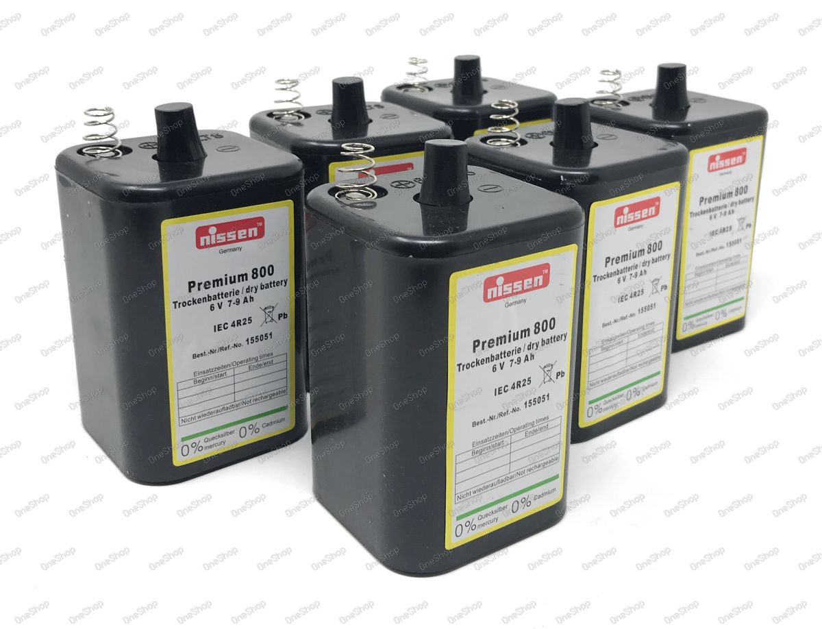 sada 6ks Nissen 4R25 6V baterie pro svítidlo originál