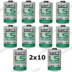 20x Lithium baterie Saft LS14250 1/2AA 3,6Volt originál