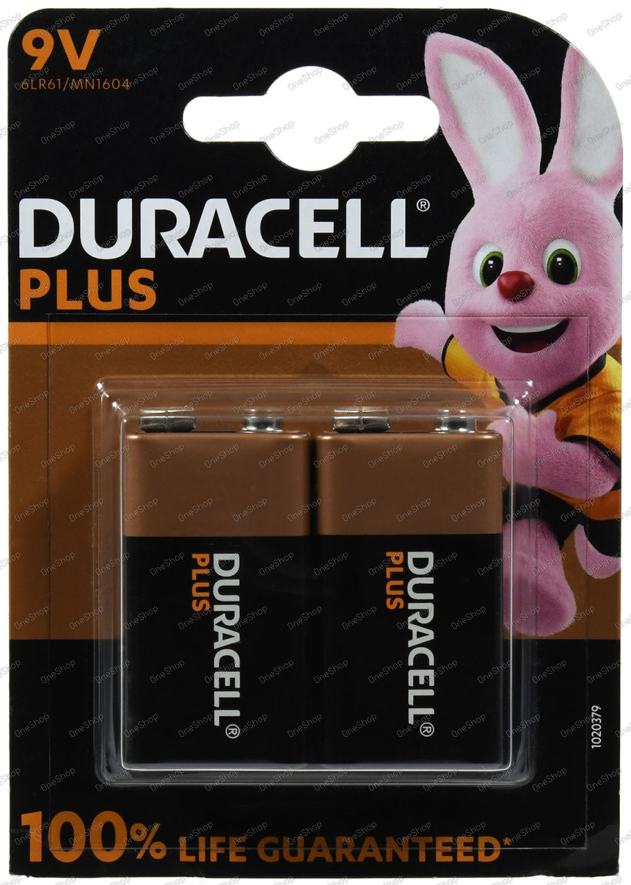 baterie Duracell Plus Power MN1604 6LR61 9V-Block 2ks balení originál