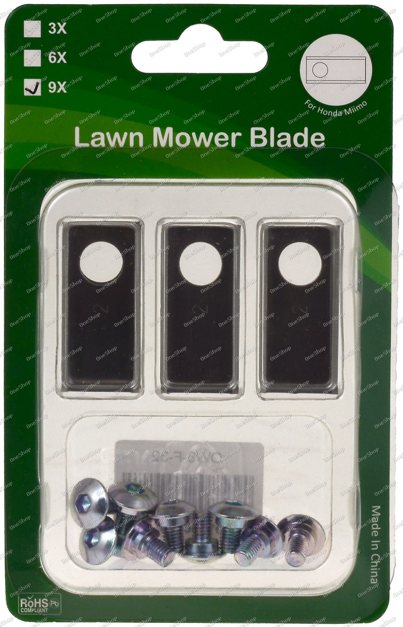 9x náhradní nůž Klingen/Schneid-Klingen (0,75mm) pro všechny Honda Miimo sekačka na trávu