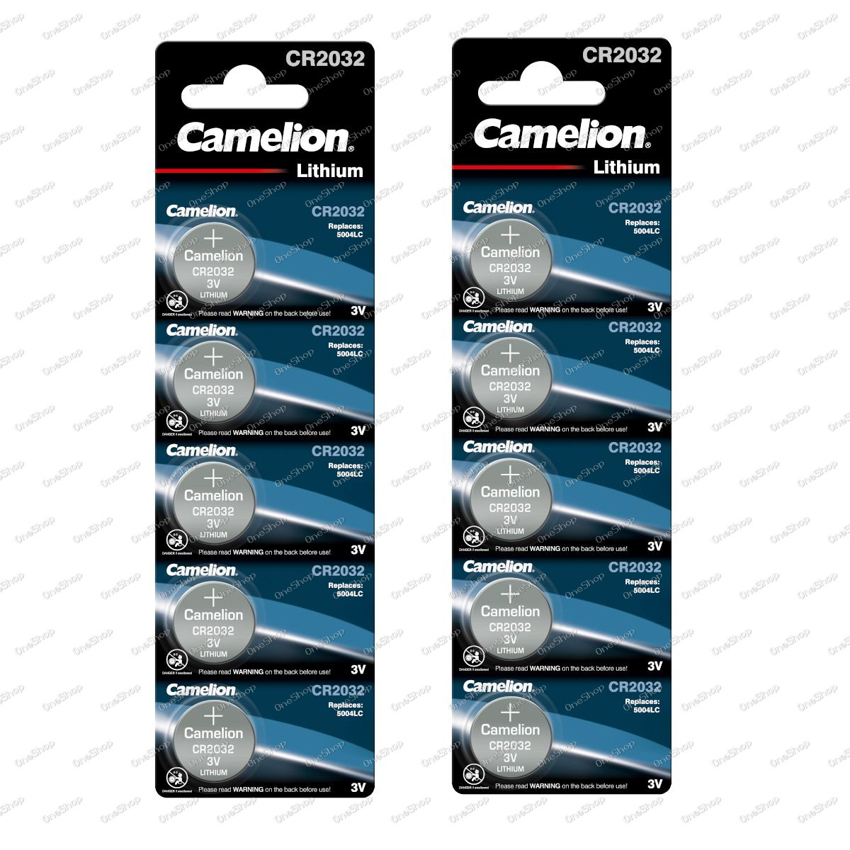 10x litiový knoflíkový článek, baterie Camelion CR2032 z.B. pro hodinky 2x 5ks balení originál