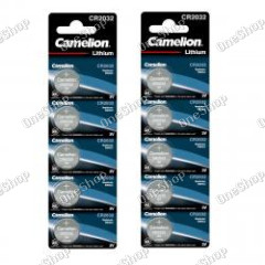 10x litiový knoflíkový článek, baterie Camelion CR2032 z.B. pro hodinky 2x 5ks balení originál