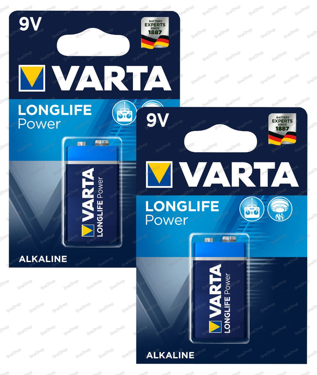 2 Batterien Varta Typ 6LF22, PP3, 6LR61, 9V-Blockbatterie 2x 1ks balení originál