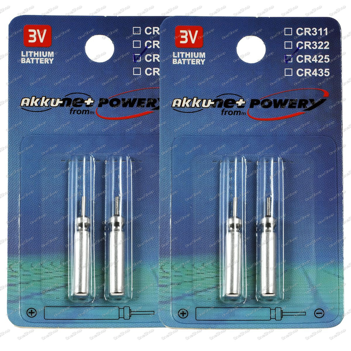 4x baterie CR425 pro elektrické plováky, rybaření, indikátory 2x2er balení