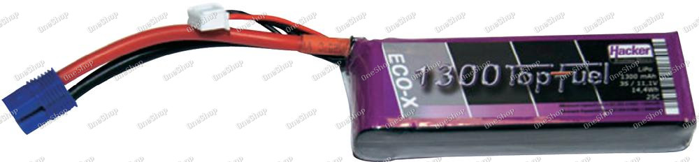 Akupack LiPol Hacker, 11,1 V, 1300 mAh, 25 C, EC3 / XH