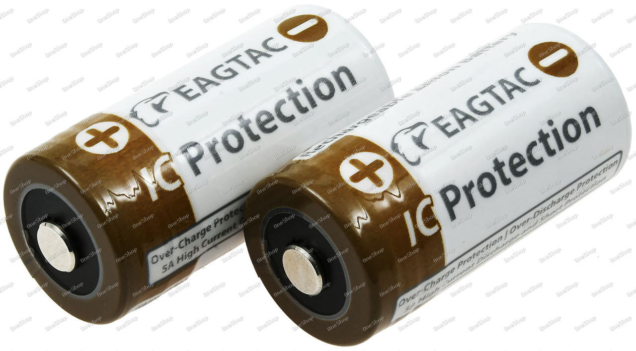 EagleTac CR123 A Li-Ion baterie 16340 (CR123A, RCR123) 750mAh 3,7V (2 ks) originál