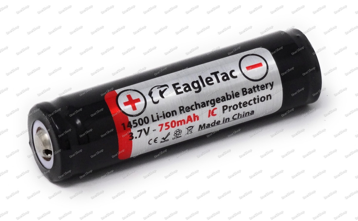 Eagletac 14500 Li-Ion baterie 3,7V 750mAh IC-Protected 1ks balení