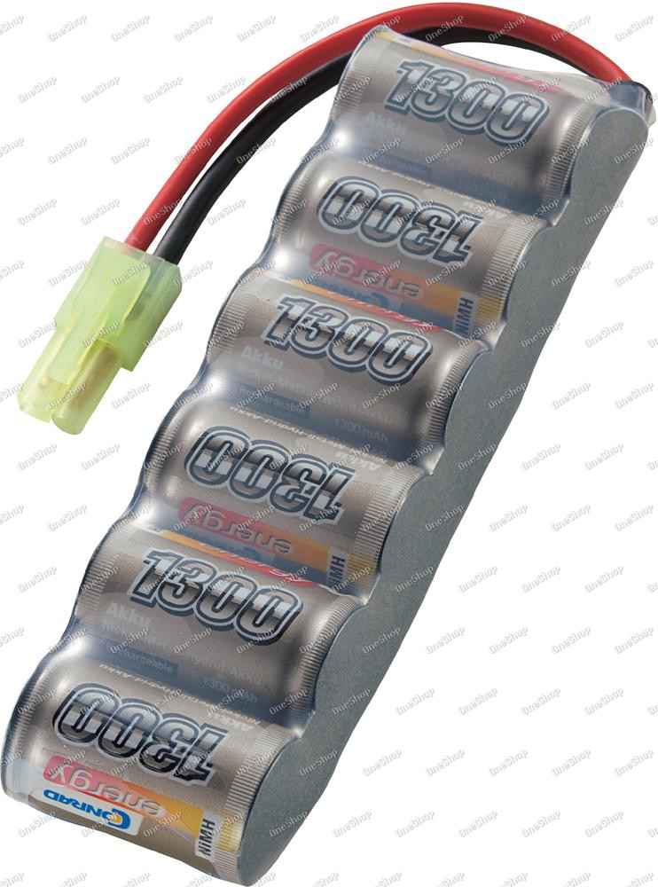 Akupack NiMH Conrad Energy 2/3 A, 7,2 V, 1300 mAh, Side by Side, Mini-Tamiya