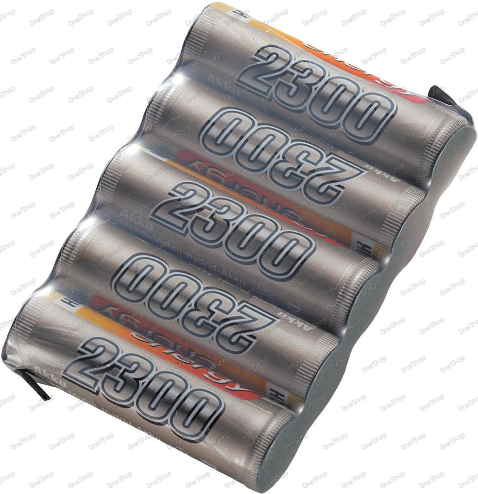 Akupack přijímače NiMH Conrad Energy AA, 6 V, 2300 mAh, Side by Side, s páj. hroty