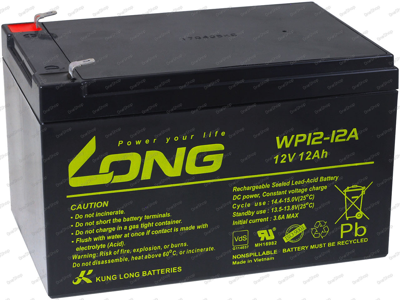 KungLong olověná baterie WP12-12A Vds