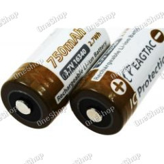EagleTac CR123 A Li-Ion baterie 16340 (CR123A, RCR123) 750mAh 3,7V (2 ks) originál