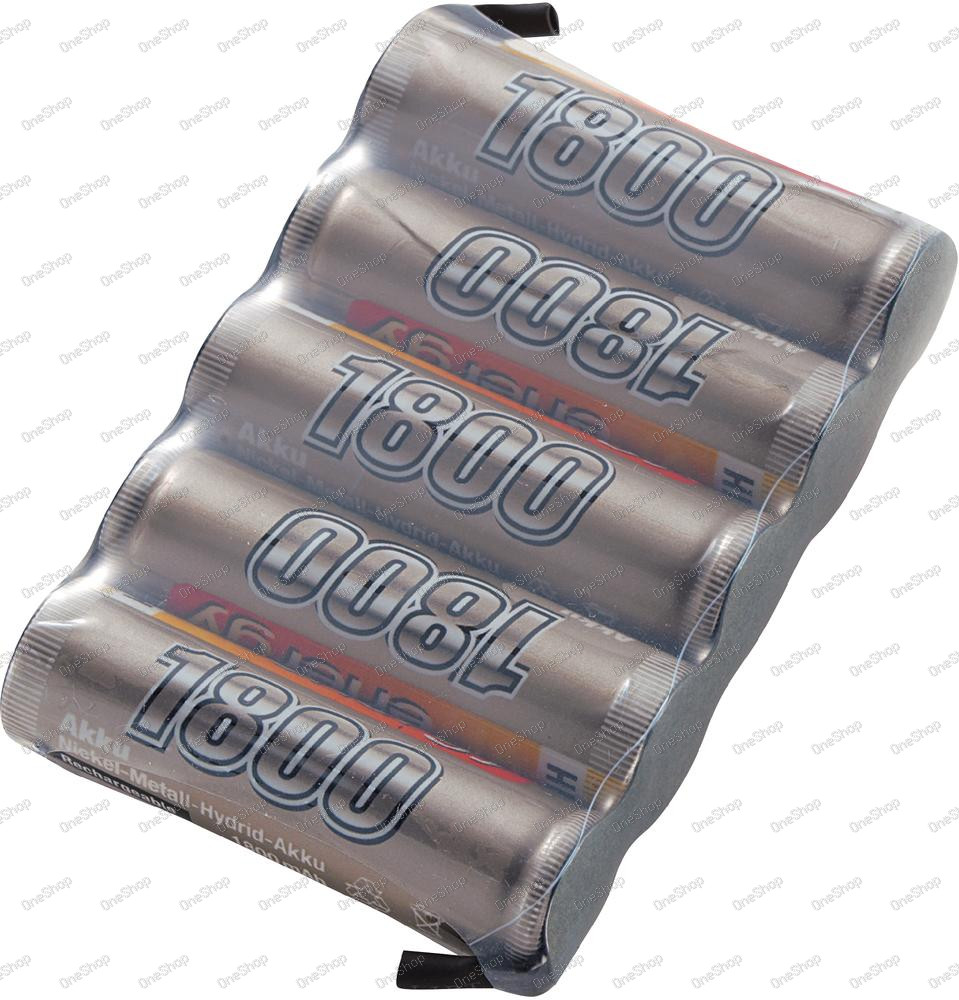 Akupack přijímače NiMH Conrad Energy AA, 6 V, 1800 mAh, Side by Side, s páj. hroty