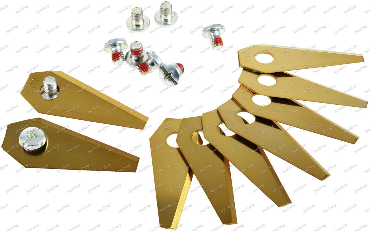 9x náhradní nůž Titan Klingen / Schneid-Klingen (1mm) pro Bosch Indego sekačka na trávu Gold