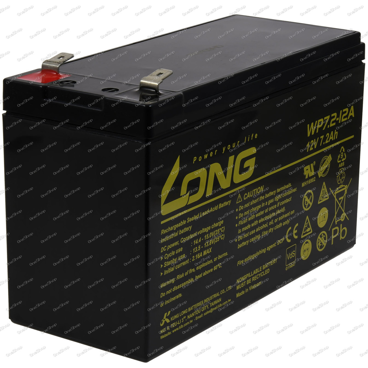 2x KungLong olověná baterie WP7.2-12A F1 Vds