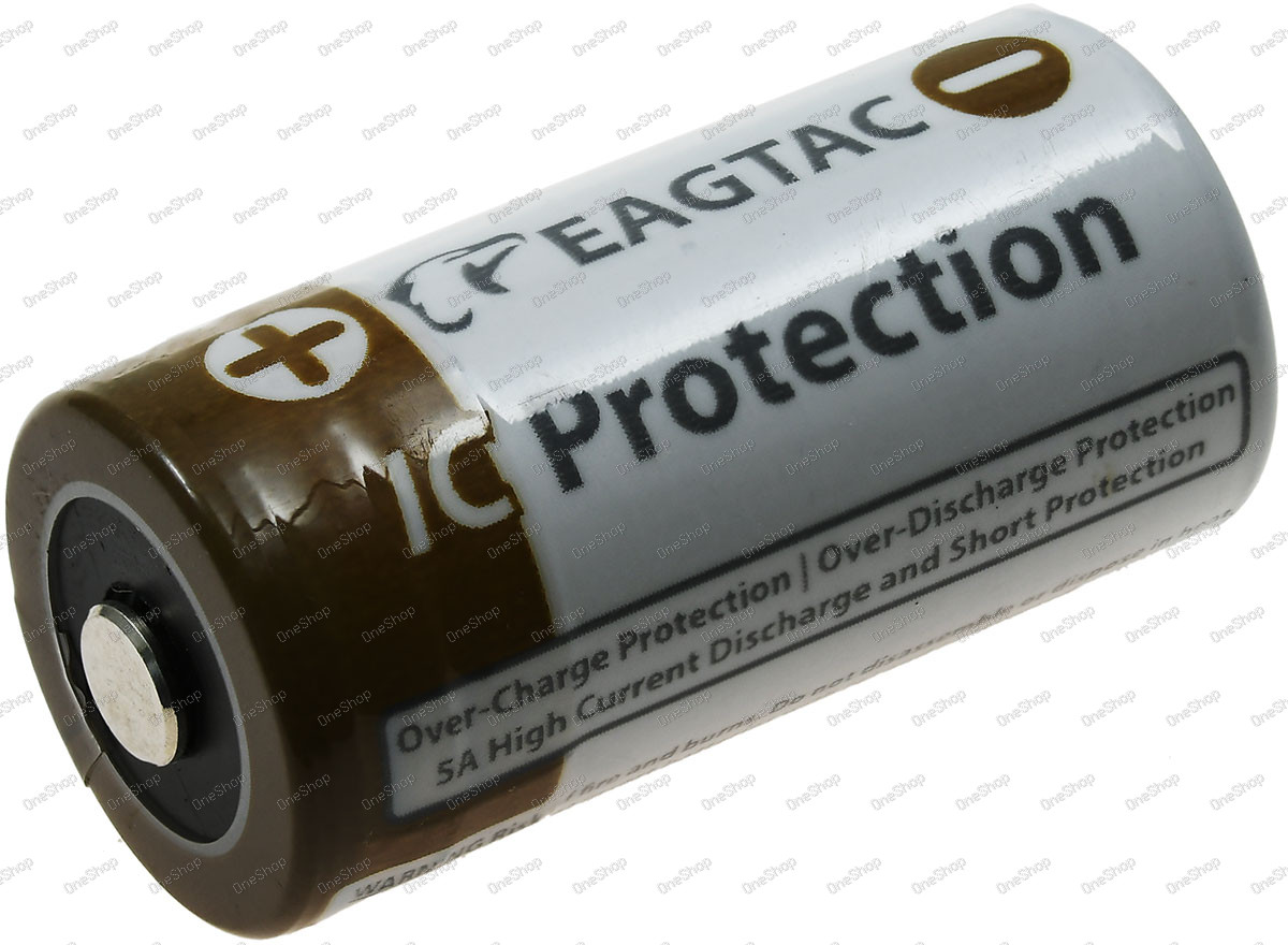 EagleTac CR123 A Li-Ion baterie 16340 (CR123A, RCR123) 750mAh 3,7V IC Protection originál