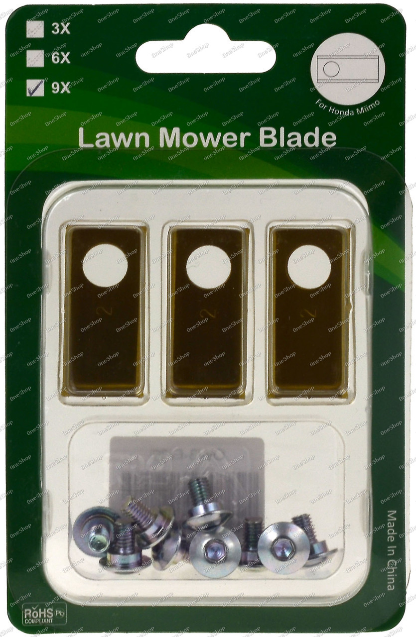 9x náhradní nůž Klingen/Schneid-Klingen (0,75mm) Titan pro všechny Honda Miimo sekačka na trávu