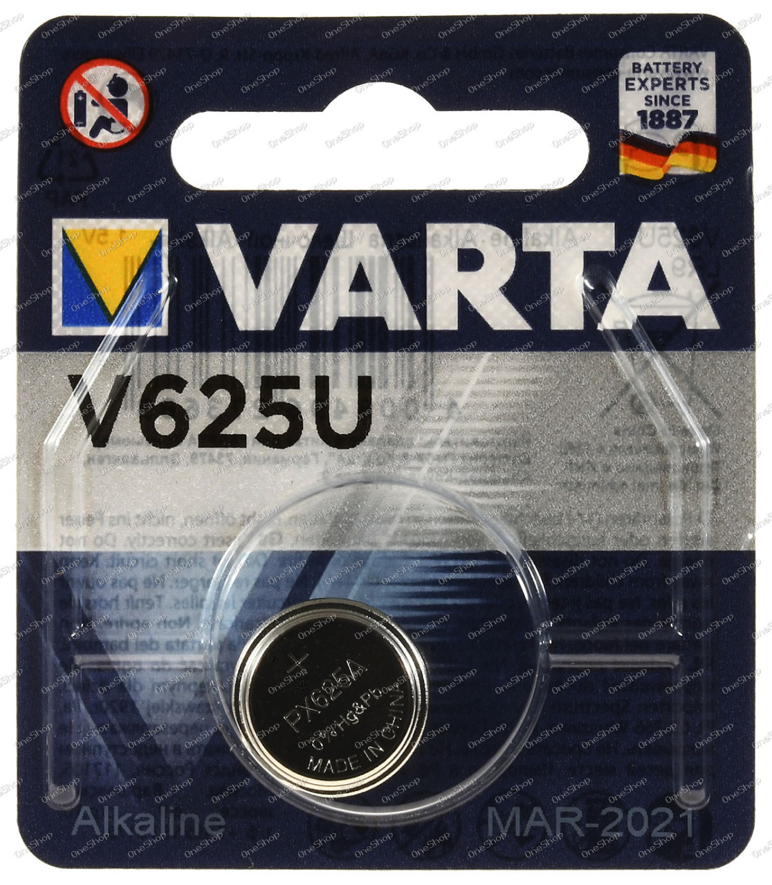 alkalická knoflíková baterie V625U 1ks v balení - Varta