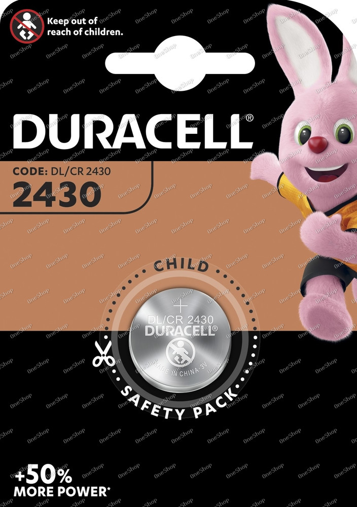 lithiové knoflíkové články Duracell DL2430/ CR2430 1ks balení originál