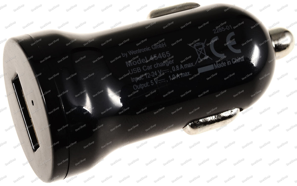KfZ nabíjecí adaptér 12-24V auf 1x USB 1000mAh černá
